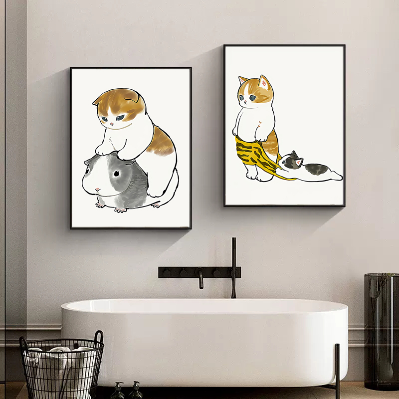 Home Bathroom Toilet - Gatto che gioca con il cellulare,