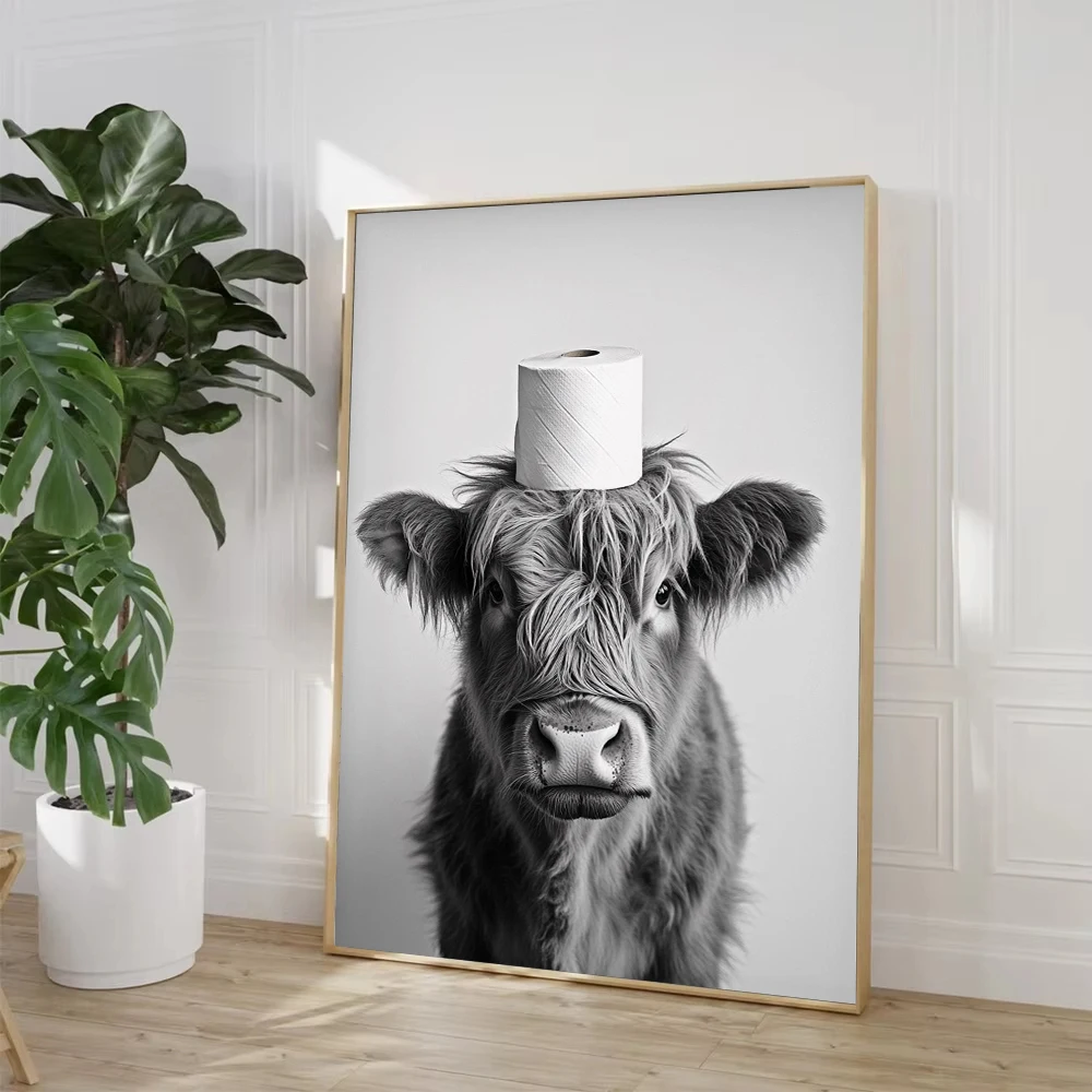 Poster su Tela con Mucca delle - Home Bathroom Toilet recensione e prezzo